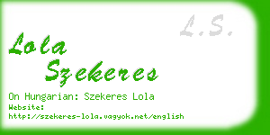 lola szekeres business card